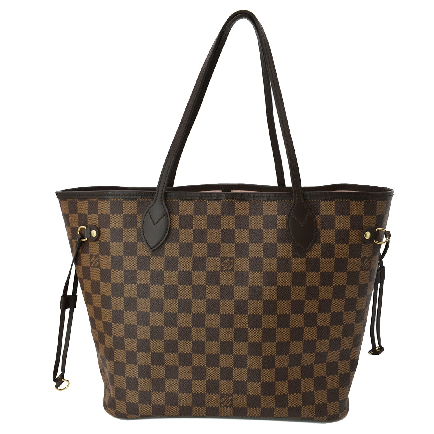 LOUIS VUITTON Neverfull MM Damier Ebene Tote Bag Brown
