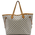 LOUIS VUITTON Neverfull GM Damier Azur Tote Shoulder Bag White