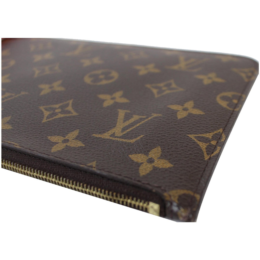 LOUIS VUITTON Pochette Wristlet Pouch Monogram Canvas Neverfull Totem MM Brown