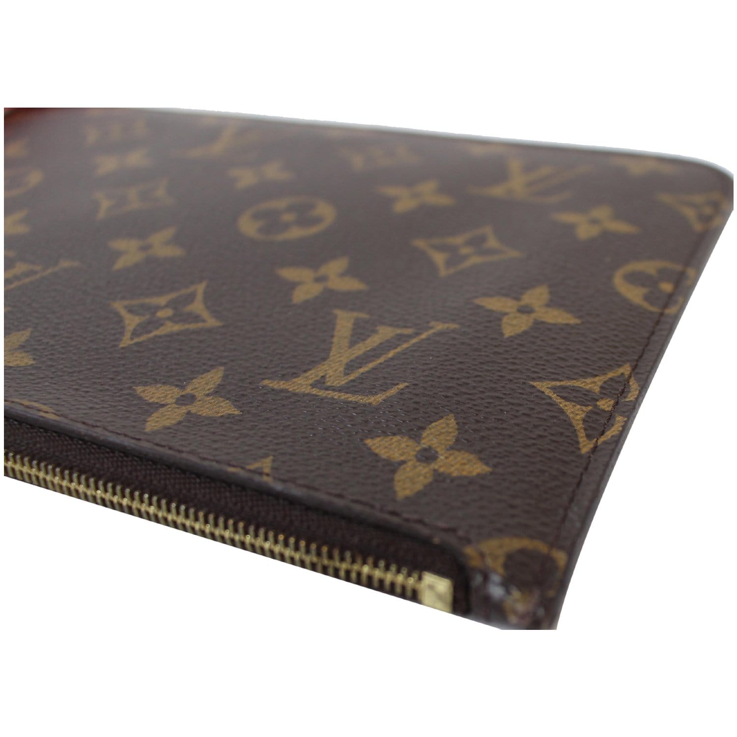 LOUIS VUITTON Pochette Wristlet Pouch Monogram Canvas Neverfull Totem MM Brown