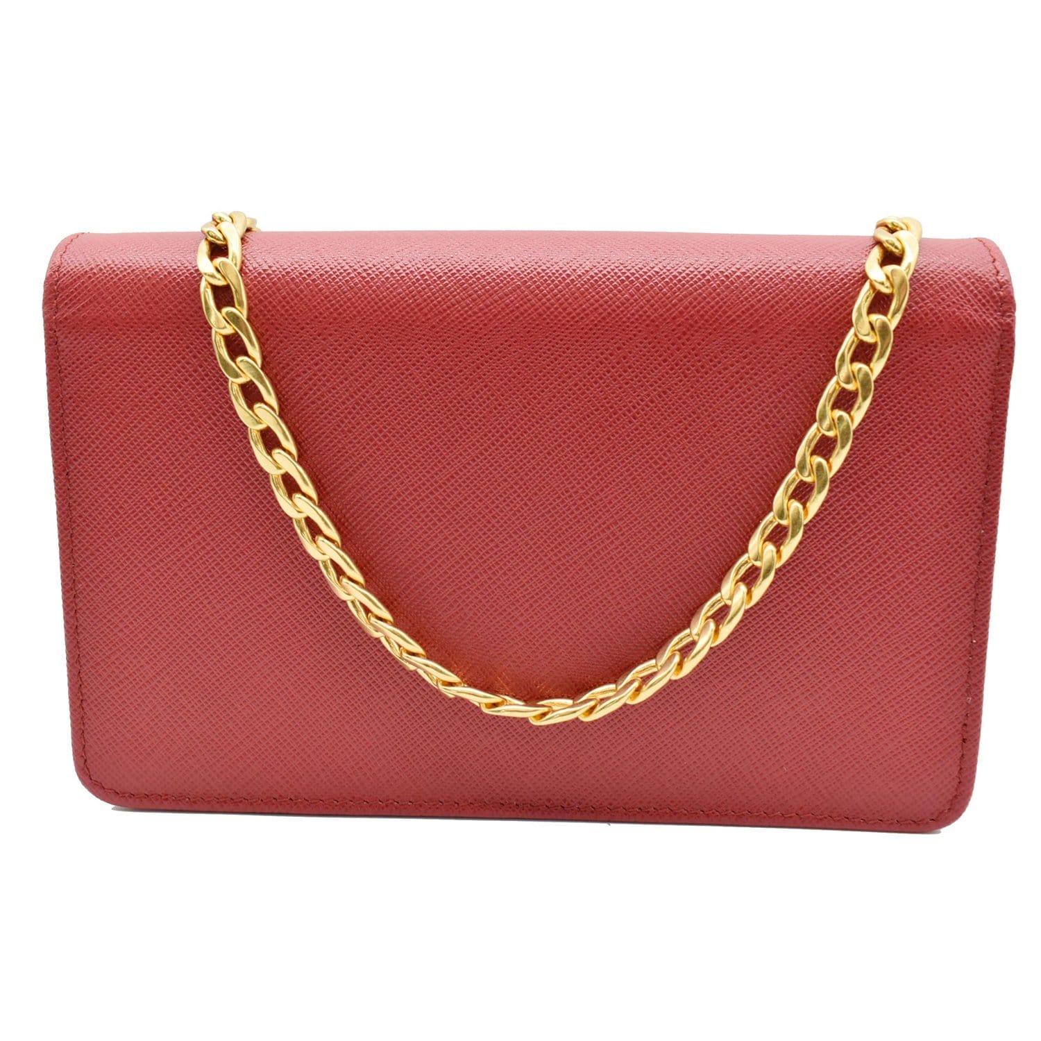 PRADA Saffiano Lux Leather Chain Shoulder Crossbody Bag