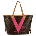 LOUIS VUITTON Neverfull MM V Grenade Monogram Canvas Shoulder Bag Brown