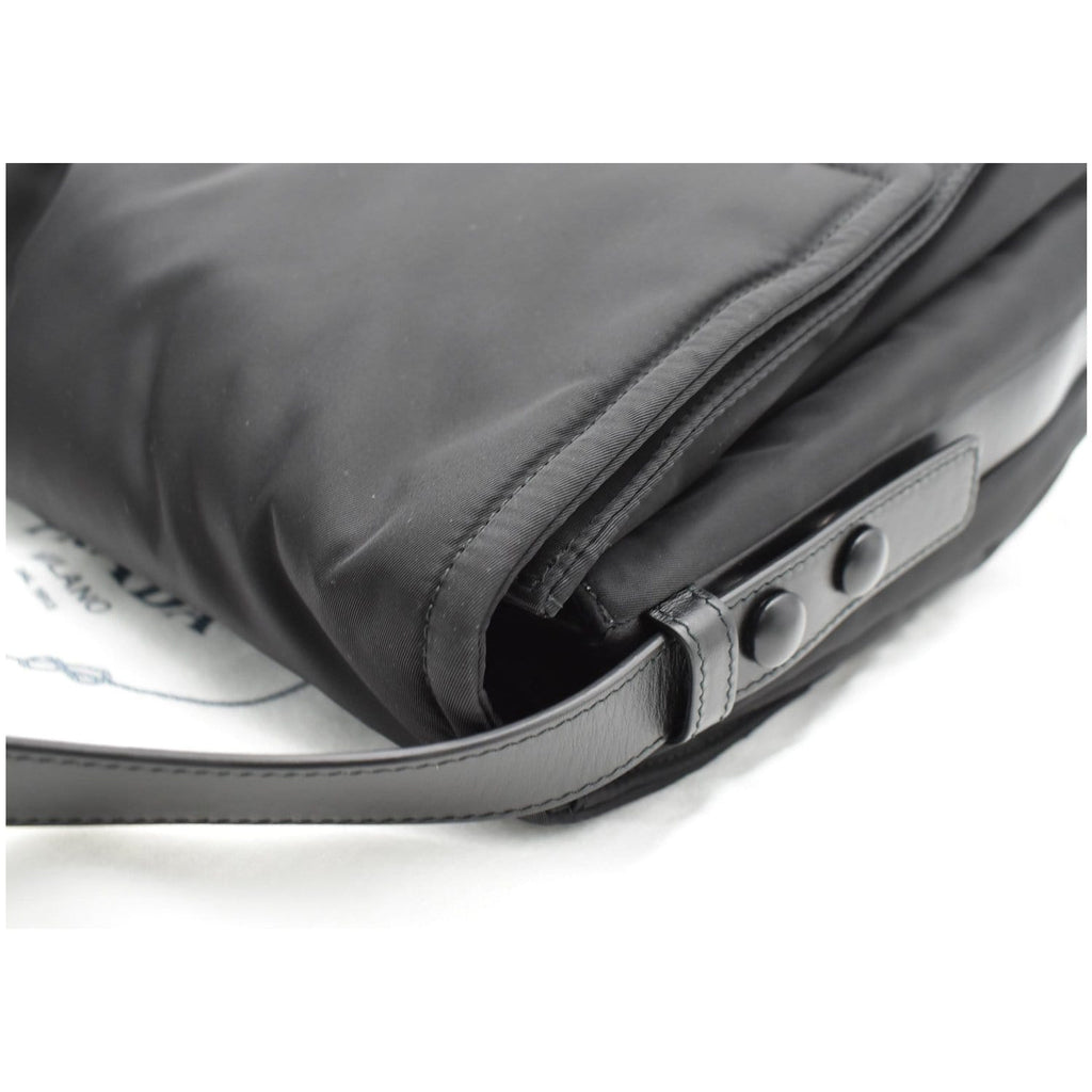 PRADA Large Padded Re-Nylon Shoulder Bag Black