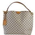 LOUIS VUITTON Graceful MM Damier Azur Shoulder Bag White