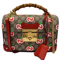 GUCCI Padlock Small GG Supreme Bamboo Top Handle Shoulder Bag Beige 603221