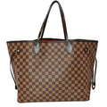 LOUIS VUITTON Neverfull GM Damier Ebene Tote Bag Brown
