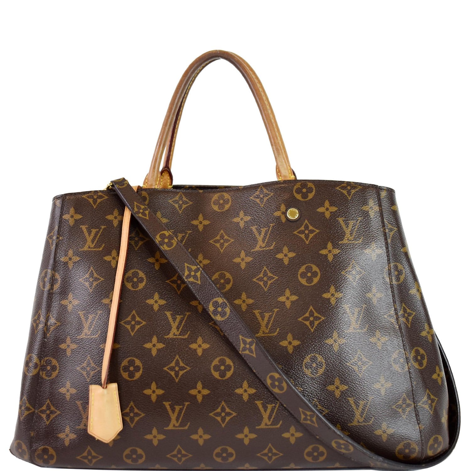 LOUIS VUITTON Montaigne GM Monogram Canvas Shoulder Bag Brown