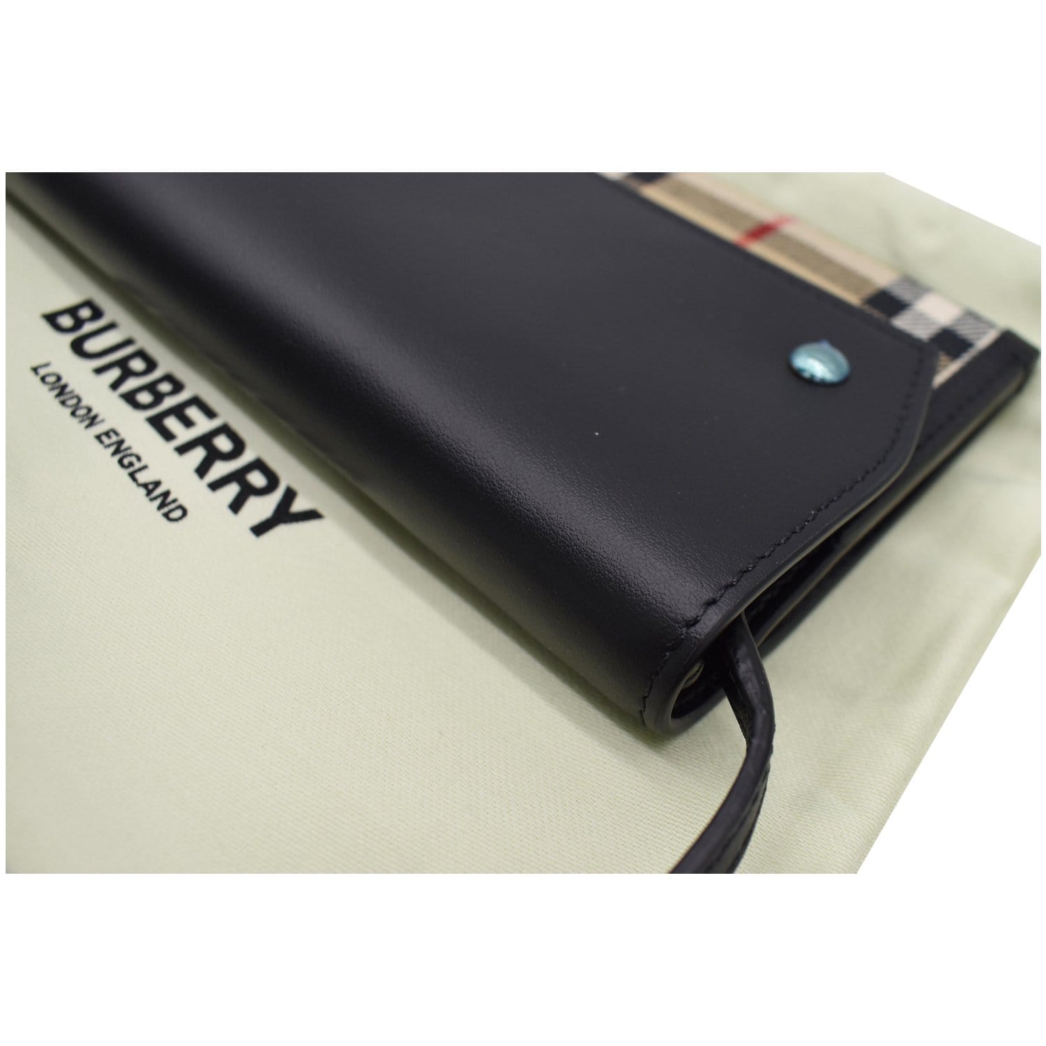 BURBERRY Vintage Check Leather Phone Case Clutch Bag Archive Beige