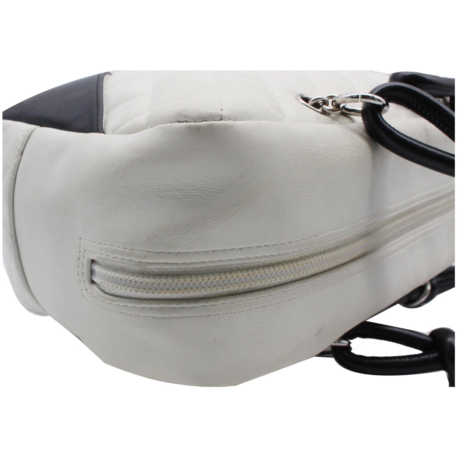 CHANEL Cambon Ligne Quilted Leather Bowler Tote Bag White - 10% OFF