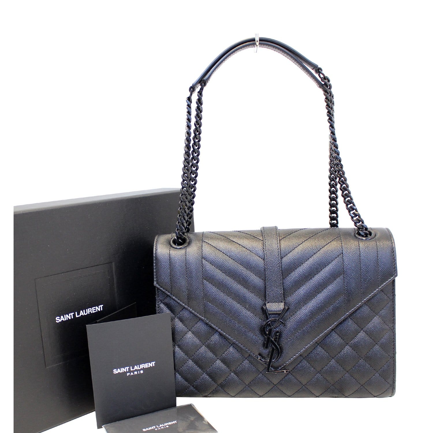 YVES Saint Laurent Envelope Medium Chain Shoulder Bag Black