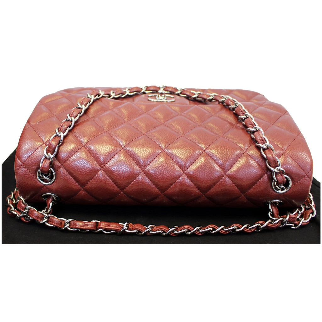 Chanel Jumbo Double Flap Caviar Quilted Shoulder bag Red