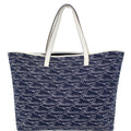 GUCCI Large Blue Canvas White Script Tote Bag 257245