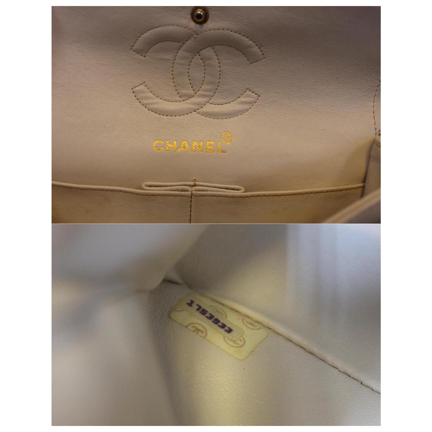 Chanel Classic Medium Double Flap Shoulder Bag Ivory