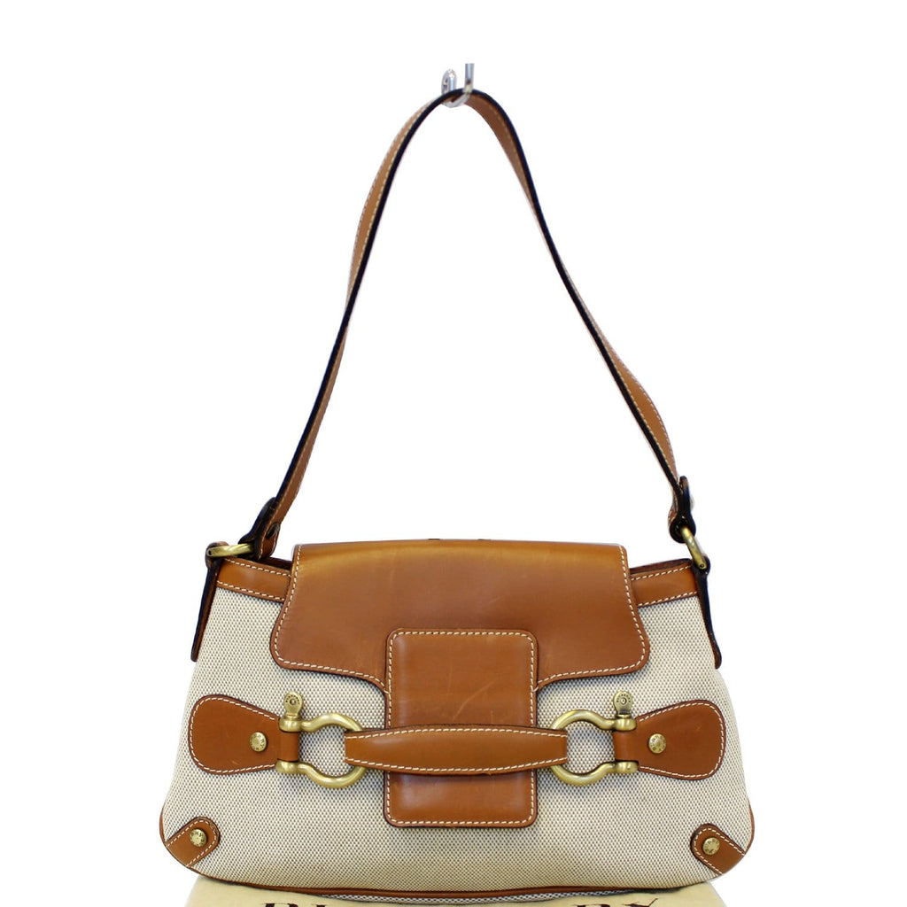 BURBERRY Old Flap Shoulder Bag Brown