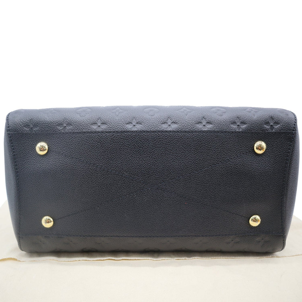 LOUIS VUITTON Montaigne GM Empreinte Leather Shoulder Bag Black