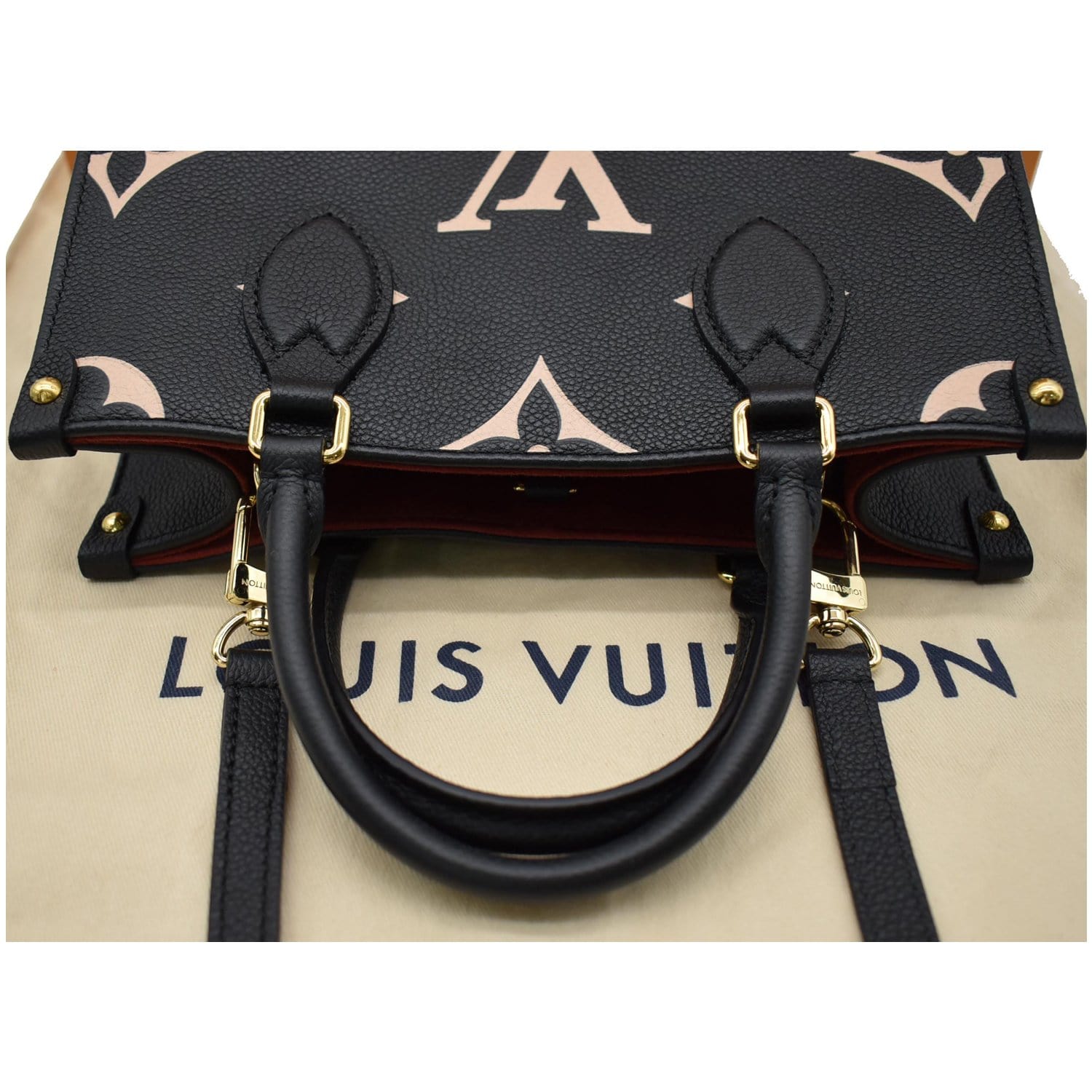 LOUIS VUITTON Onthego PM Bicolor Monogram Empreinte Shoulder Bag Black