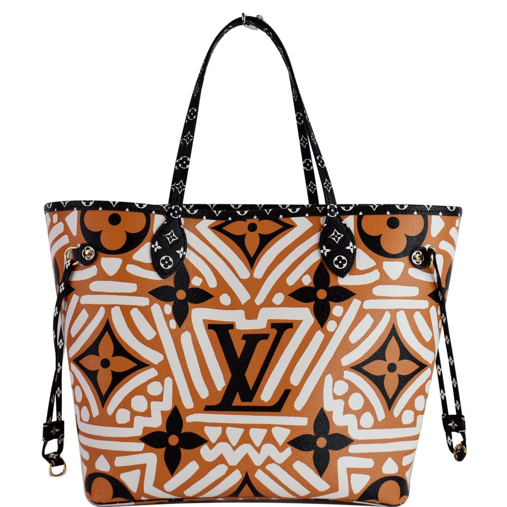 LOUIS VUITTON Neverfull Crafty MM Monogram Gaint Canvas Tote Bag Caramel