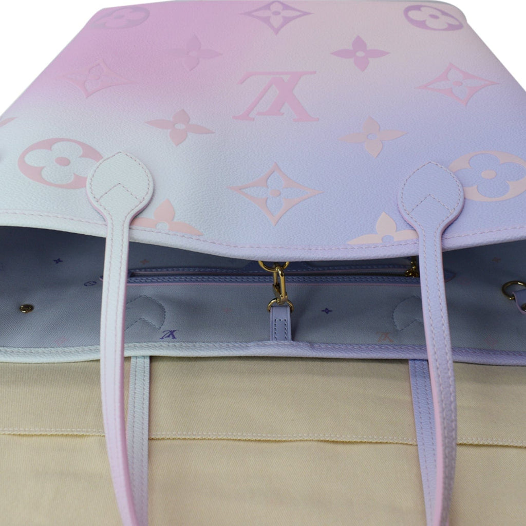 LOUIS VUITTON Neverfull MM Monogram Canvas Tote Bag Sunrise Pastel
