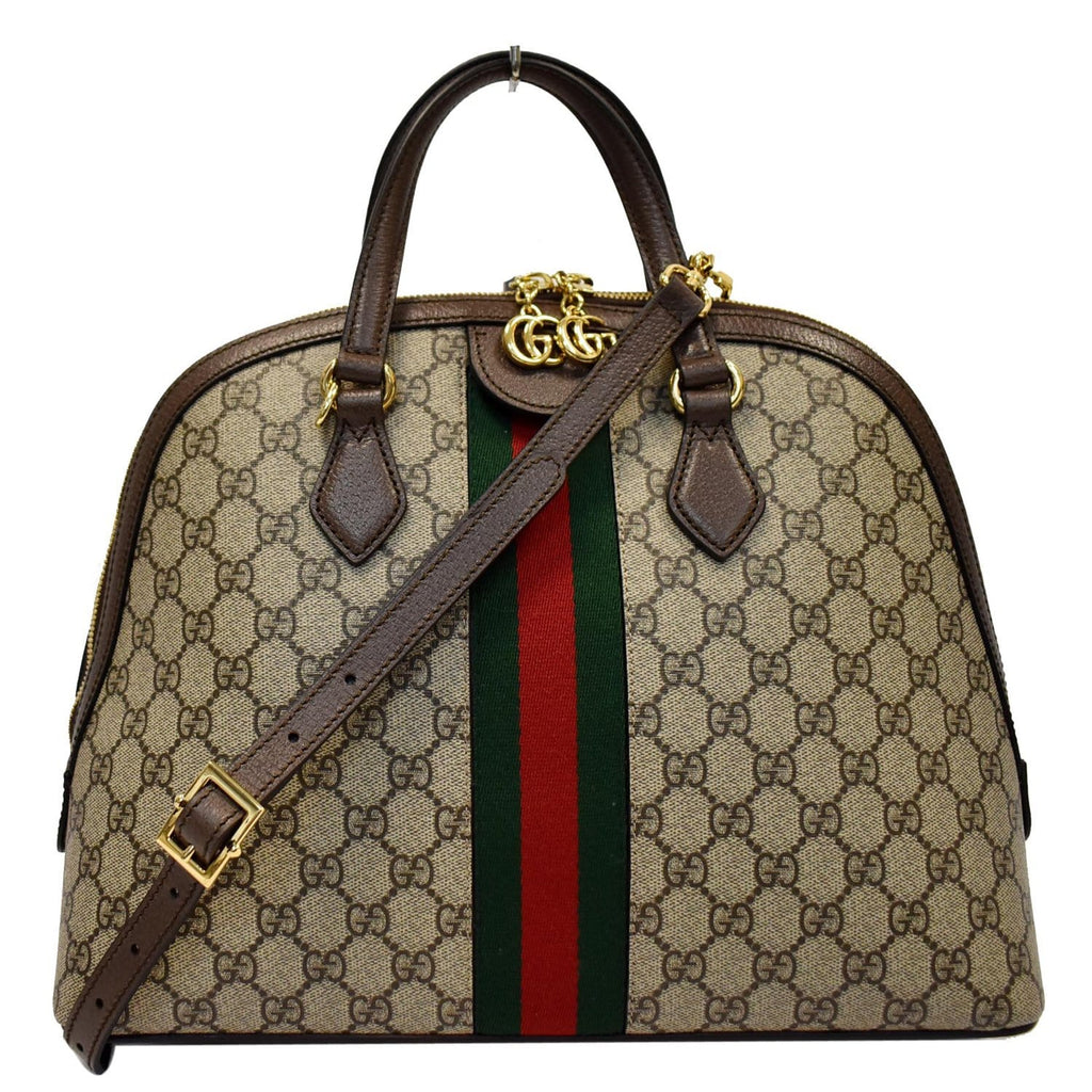 GUCCI Ophidia GG Canvas Medium Top Handle Shoulder Bag Beige 524533