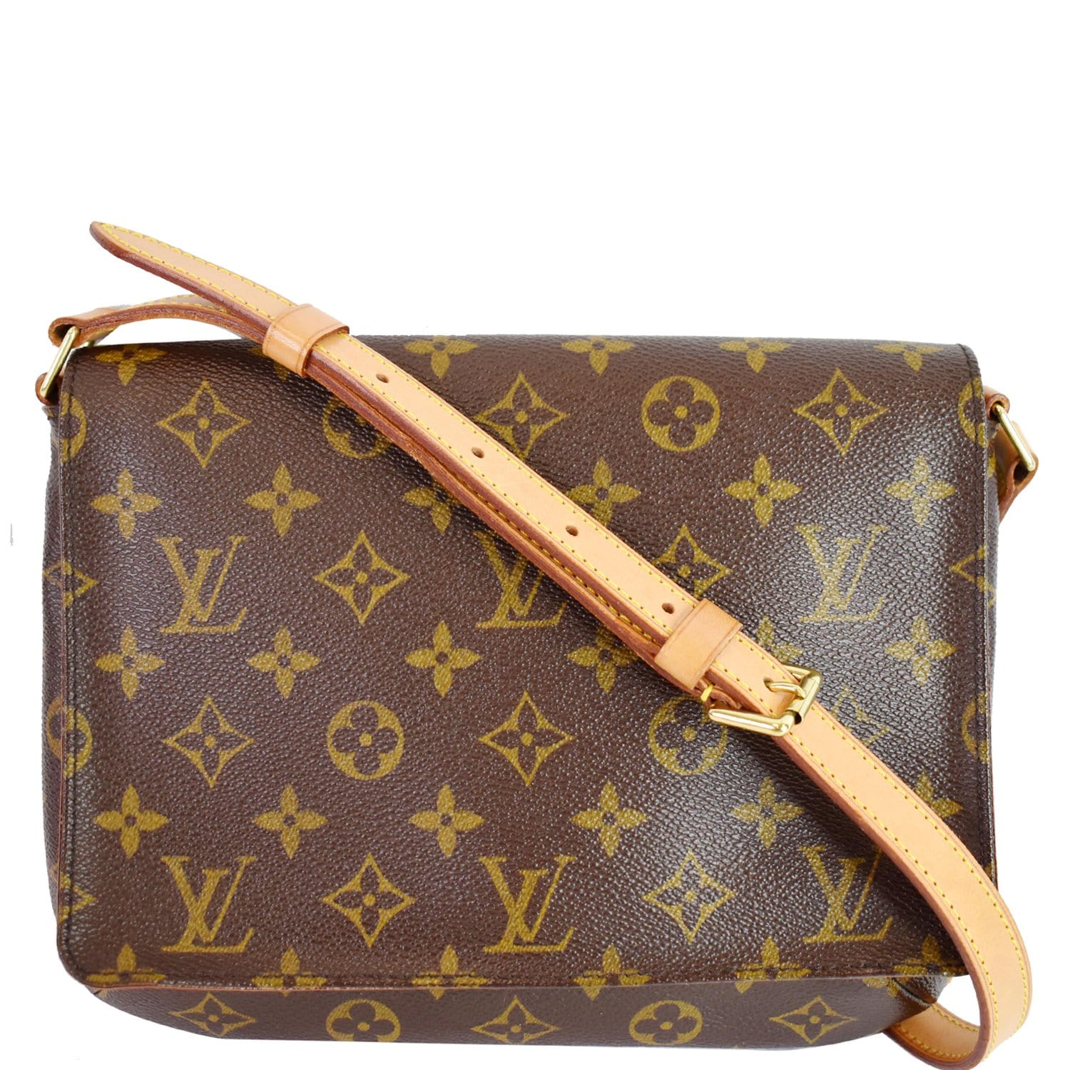 LOUIS VUITTON Musette Tango Monogram Canvas Shoulder Bag Brown