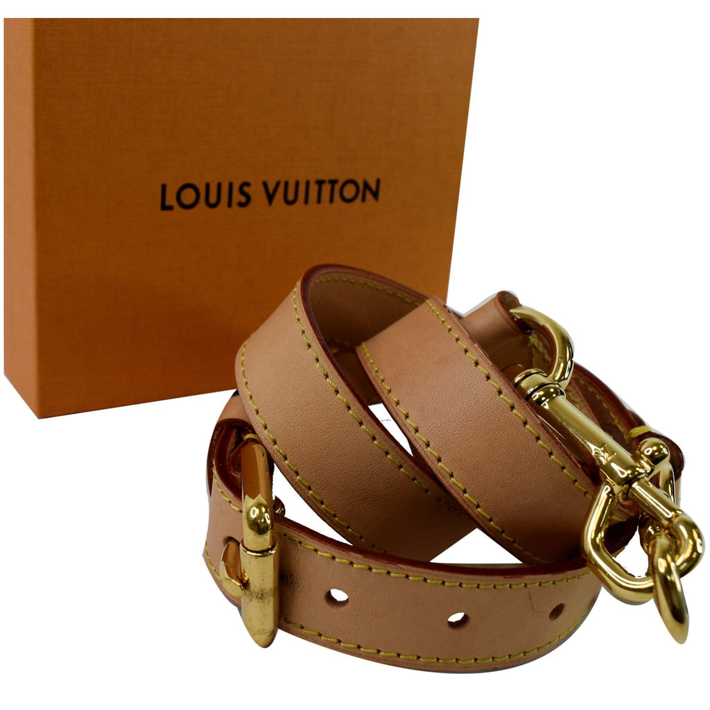 LOUIS VUITTON Leather Shoulder Strap Beige