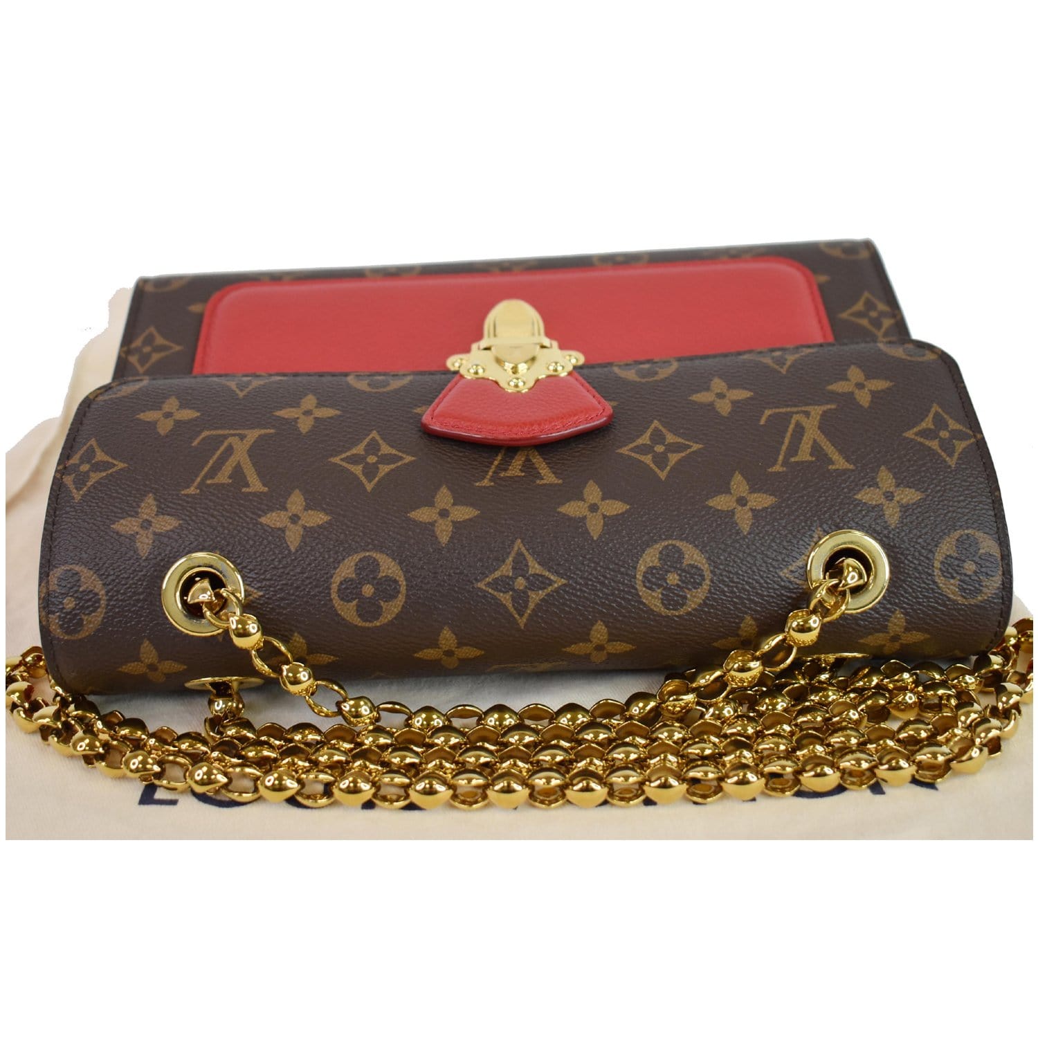 LOUIS VUITTON Victoire Monogram Canvas Shoulder Crossbody Bag Cerise