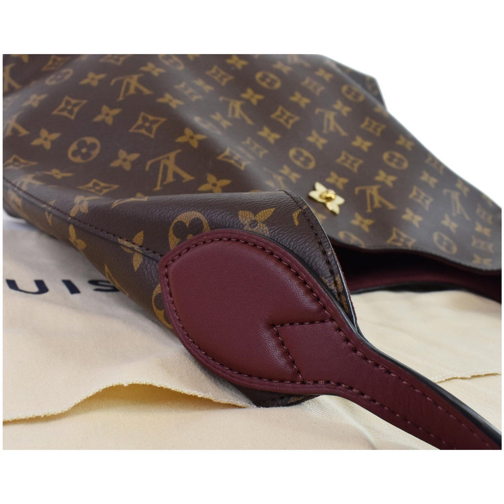LOUIS VUITTON Flower Hobo Monogram Canvas Shoulder Hobo Bag Brown