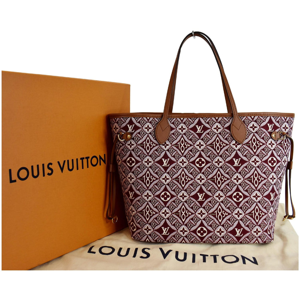 LOUIS VUITTON Neverfull MM Since 1854 Jacquard Shoulder Bag Bordeaux Red