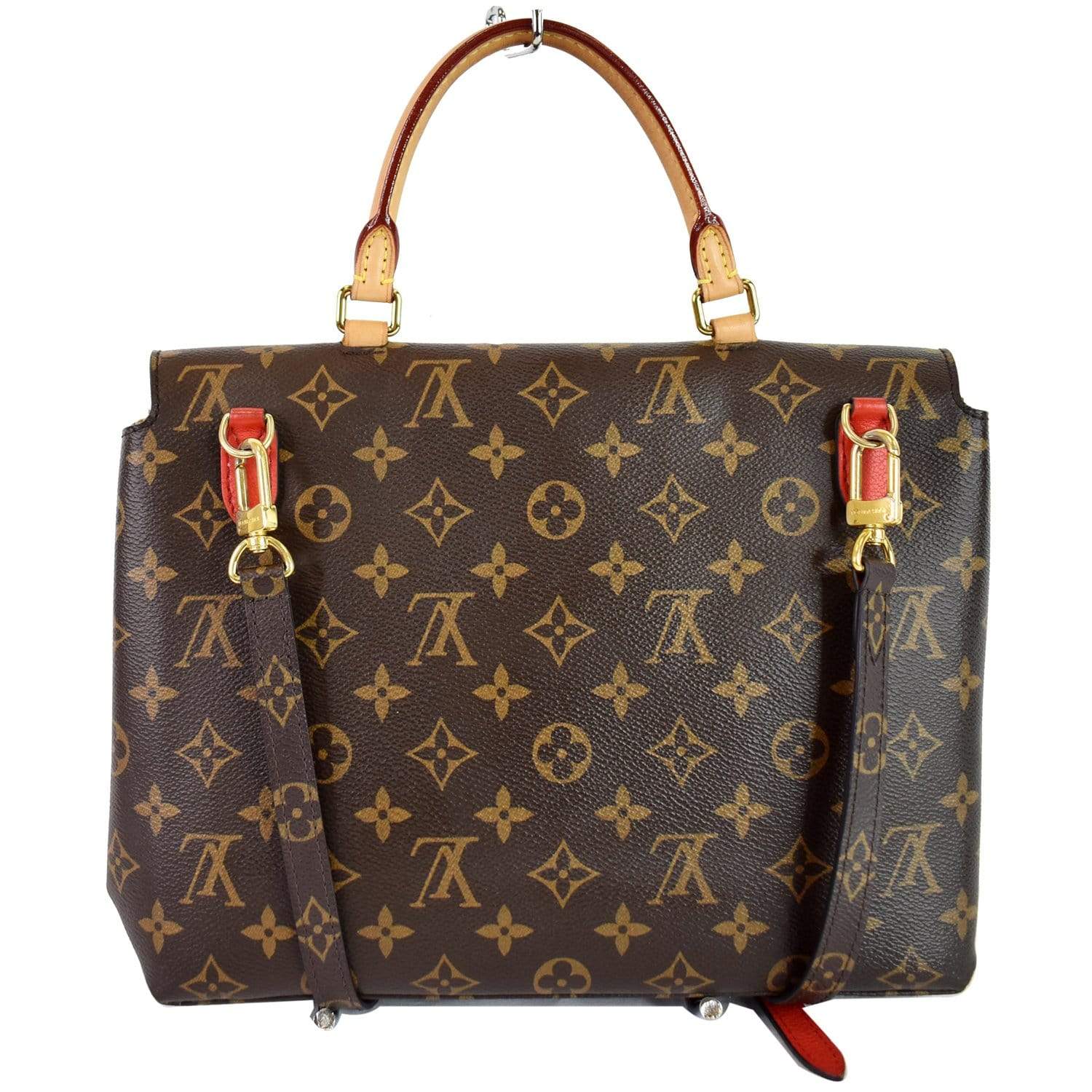LOUIS VUITTON Marignan Monogram Canvas Shoulder Bag Coquelicot