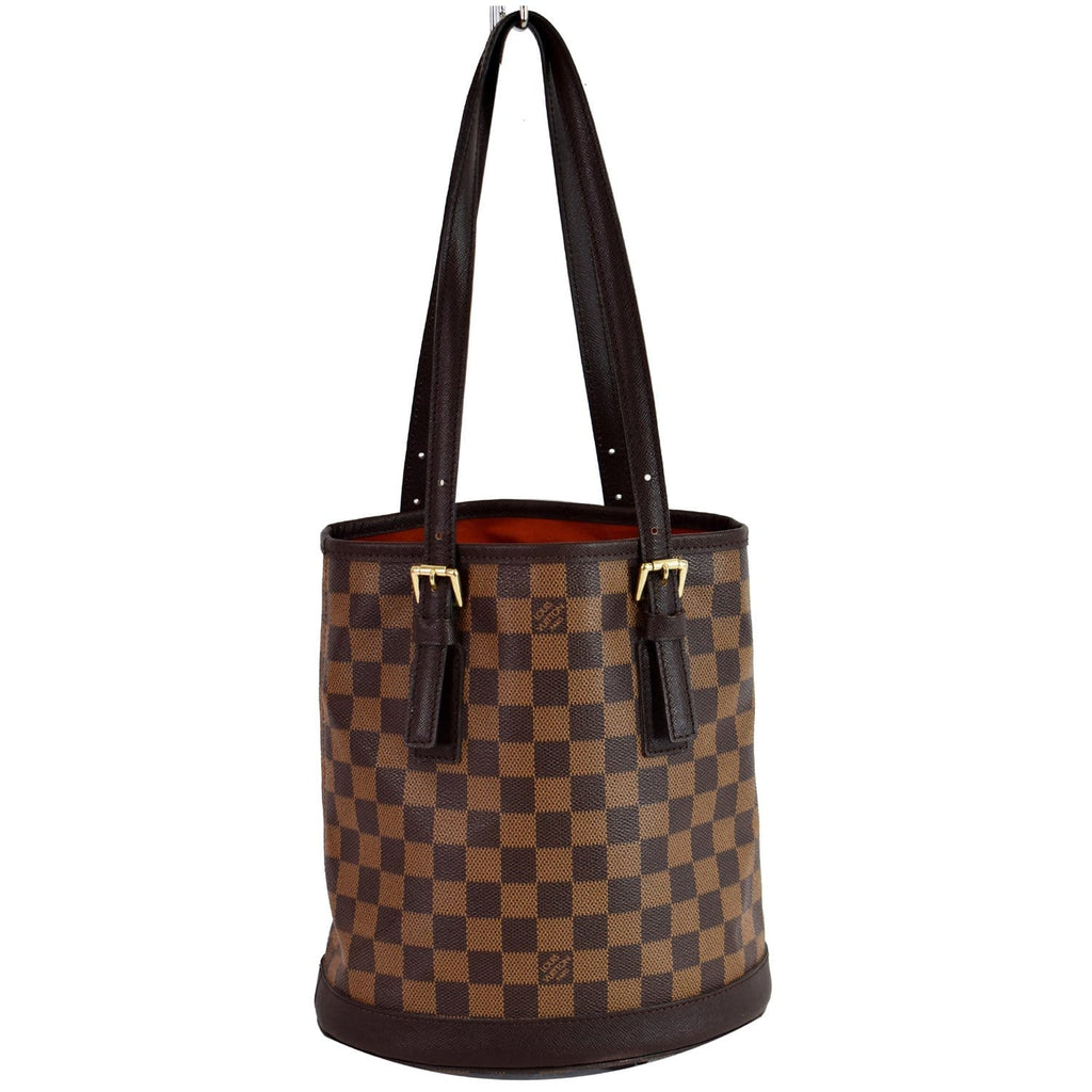 LOUIS VUITTON Marais Bucket Damier Ebene Shoulder Bag Brown