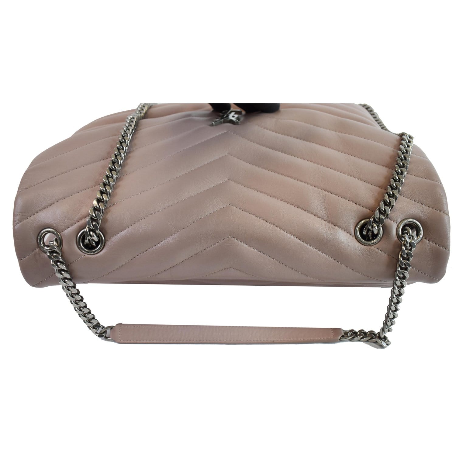 YVES SAINT LAURENT Large Loulou Calfskin Matelasse Chain Shoulder Bag Pink
