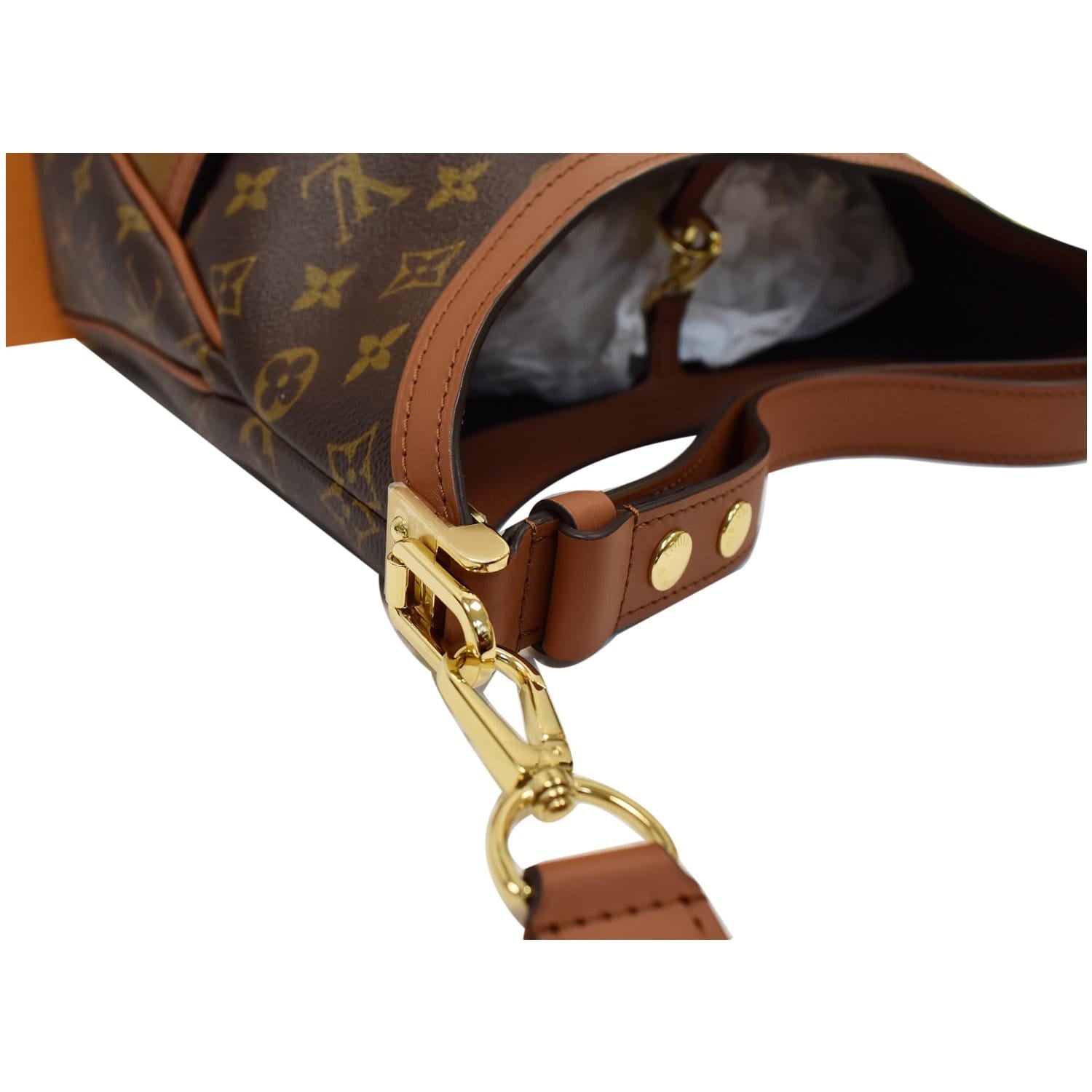 LOUIS VUITTON Dauphine MM Monogram Reverse Canvas Hobo Shoulder Bag Brown