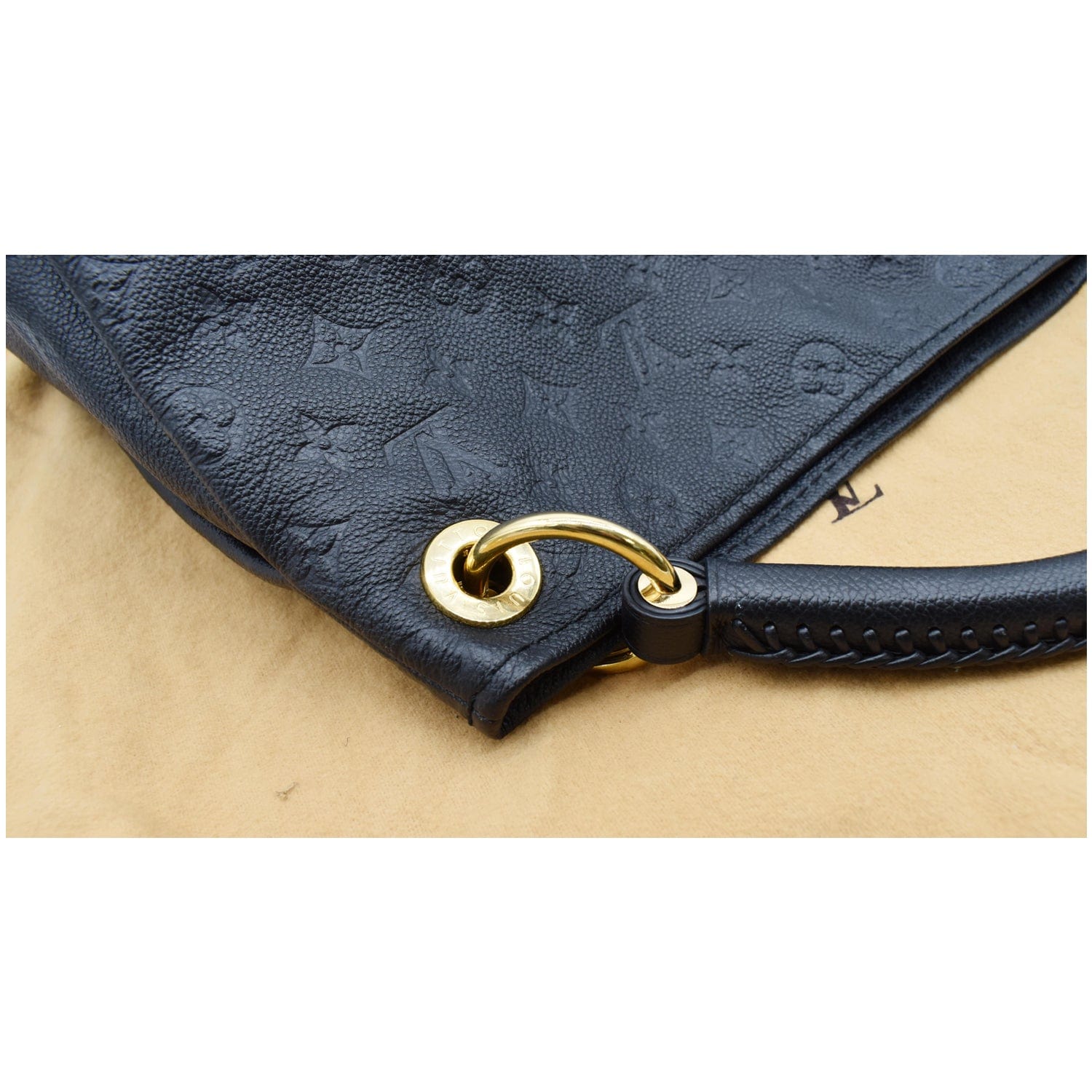 LOUIS VUITTON Artsy MM Empreinte Leather Shoulder Bag Black