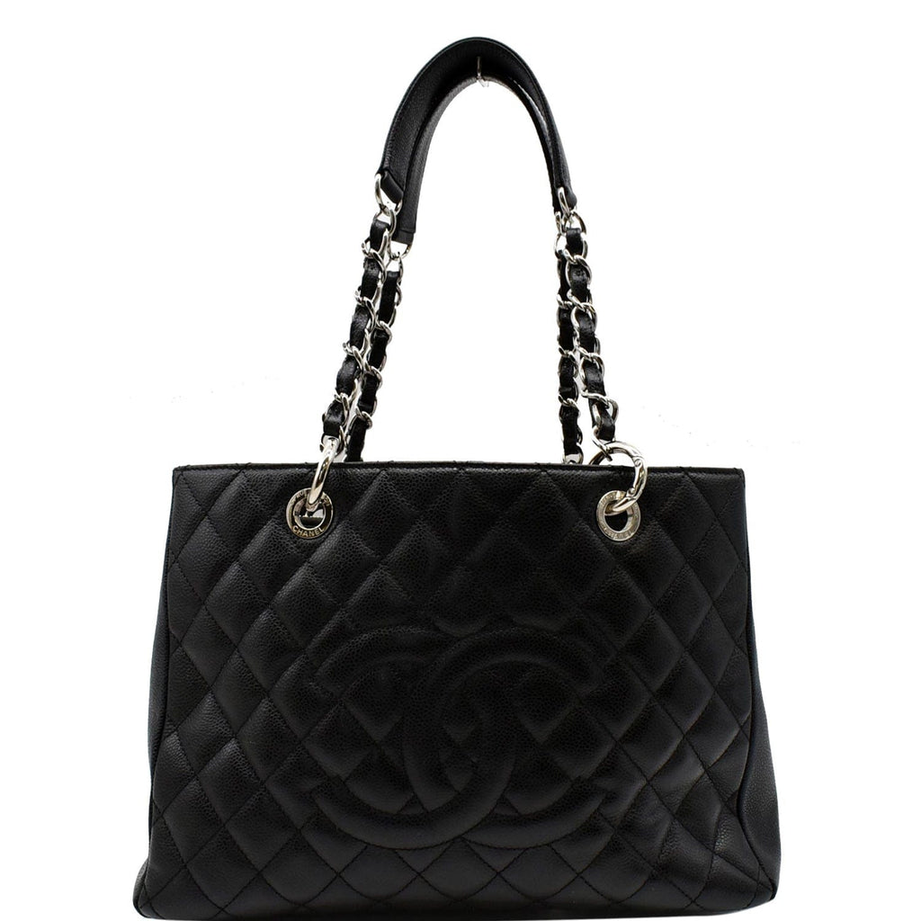 CHANEL Grand Shopping GST Caviar Leather Tote Bag Black