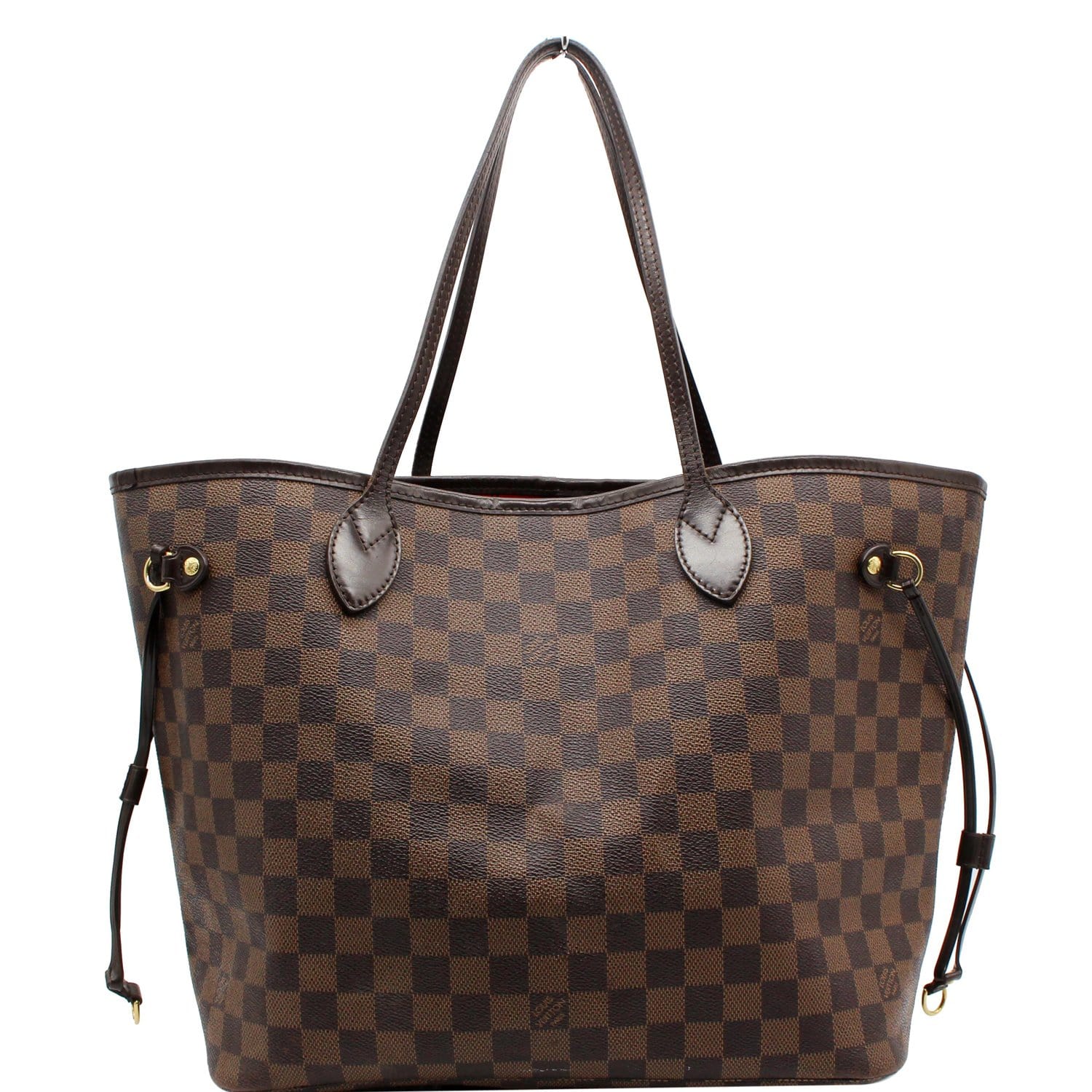 LOUIS VUITTON Neverfull MM Damier Ebene Tote Bag Brown