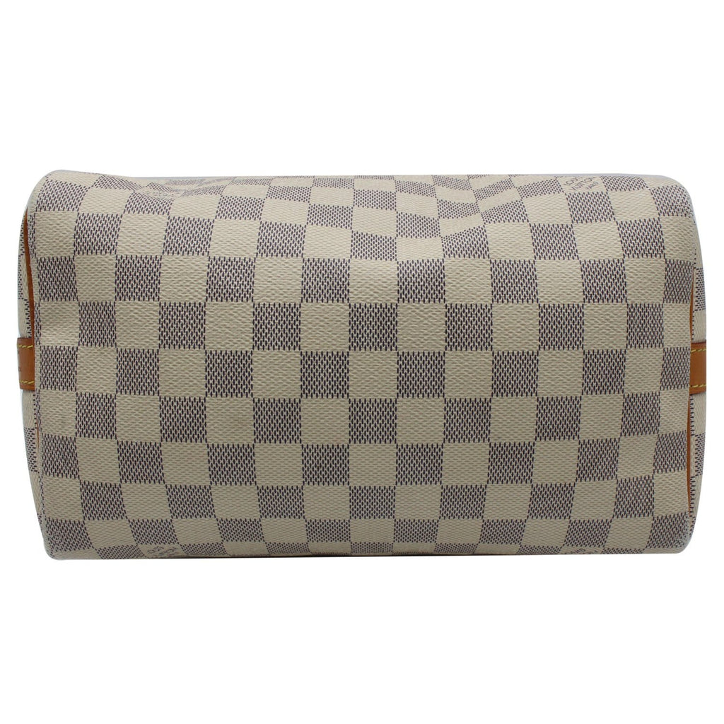 LOUIS VUITTON Speedy 25 Bandouliere Damier Azur Shoulder Bag White