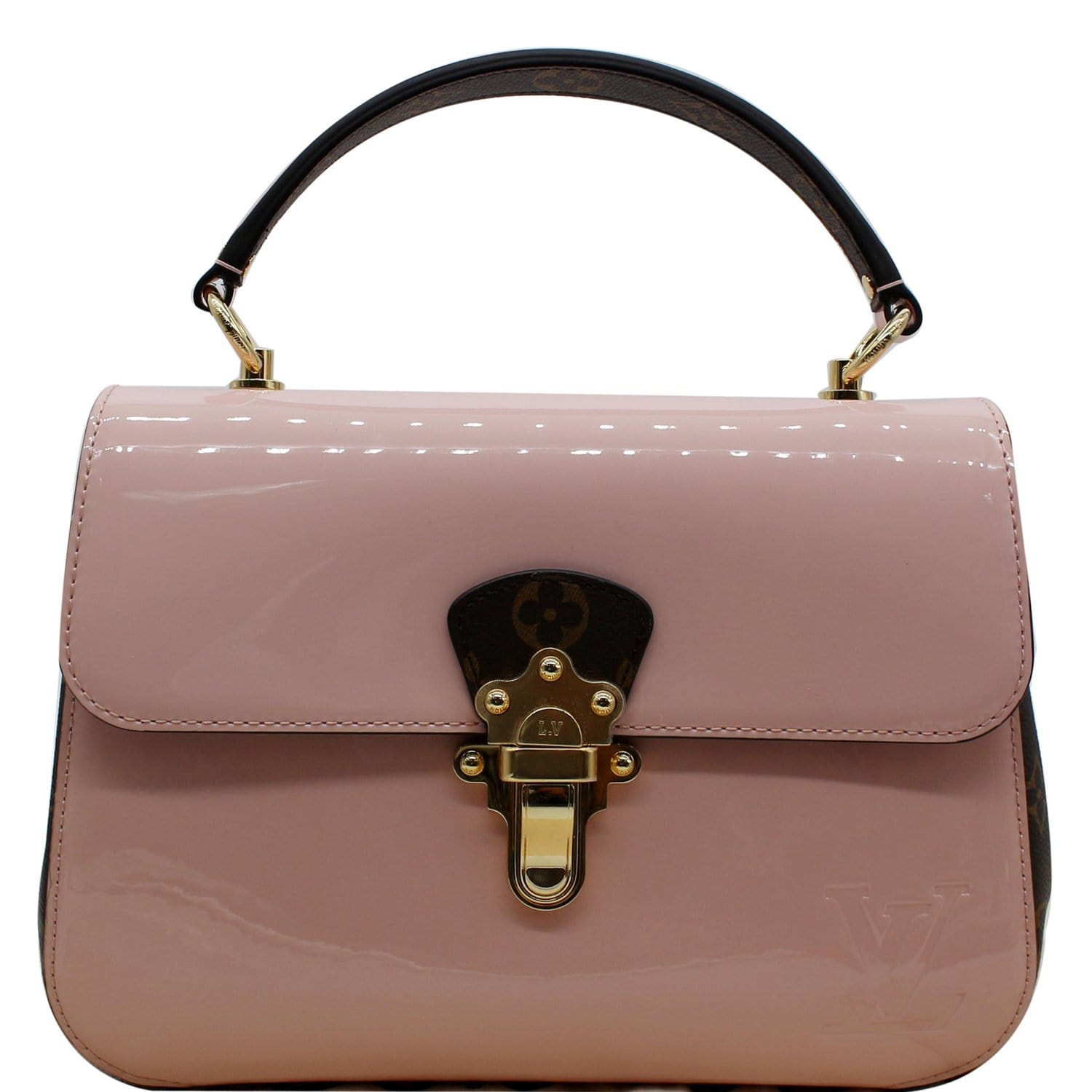 LOUIS VUITTON Cherrywood PM Patent Leather Shoulder Bag Rose Ballerine