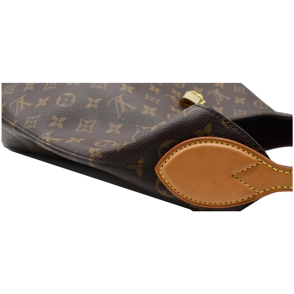 LOUIS VUITTON Flower Hobo Monogram Canvas Shoulder Hobo Bag Brown