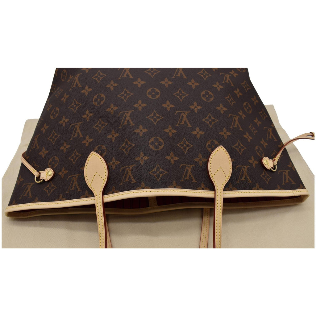 LOUIS VUITTON Neverfull MM Monogram Canvas Tote Bag Brown