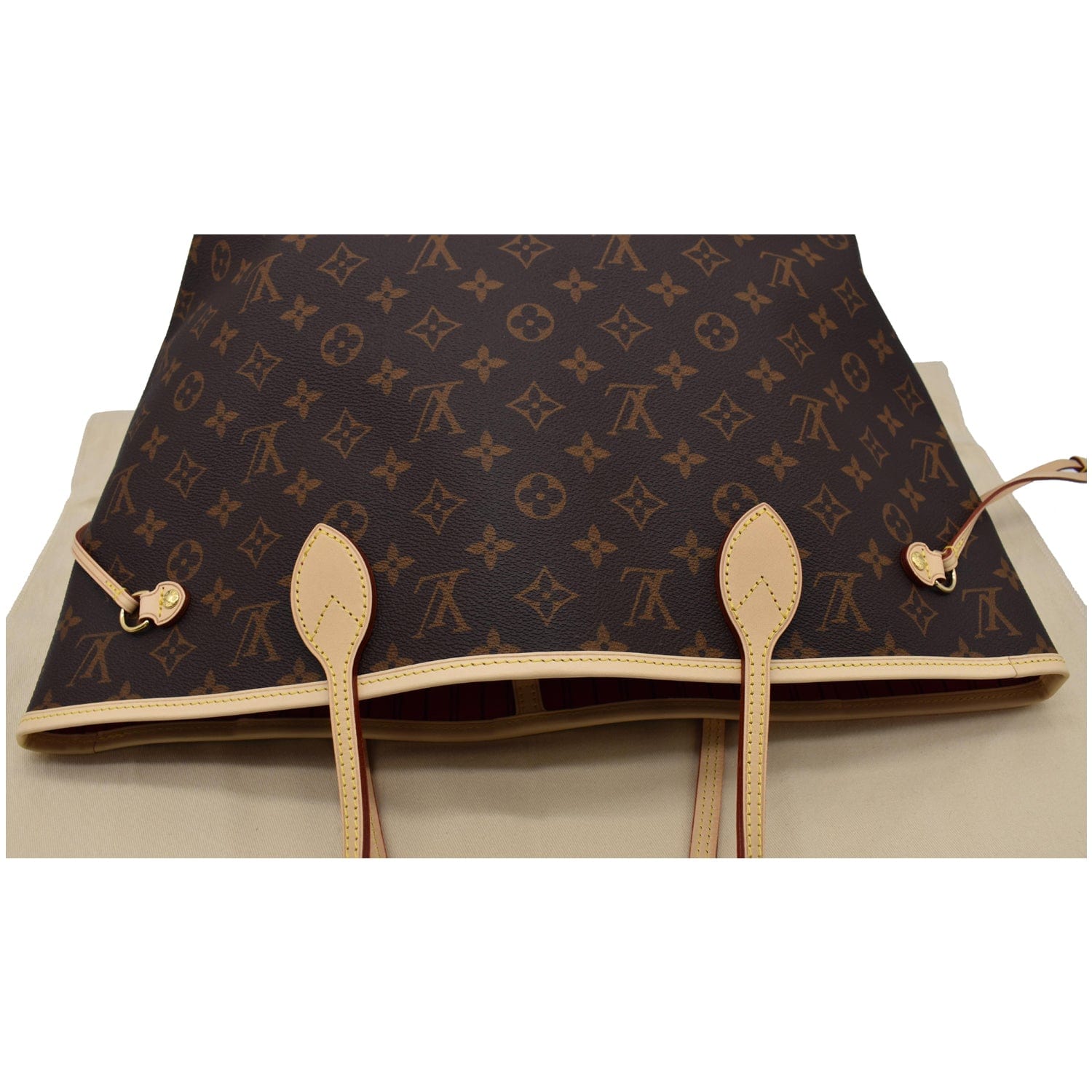 LOUIS VUITTON Neverfull MM Monogram Canvas Tote Bag Brown