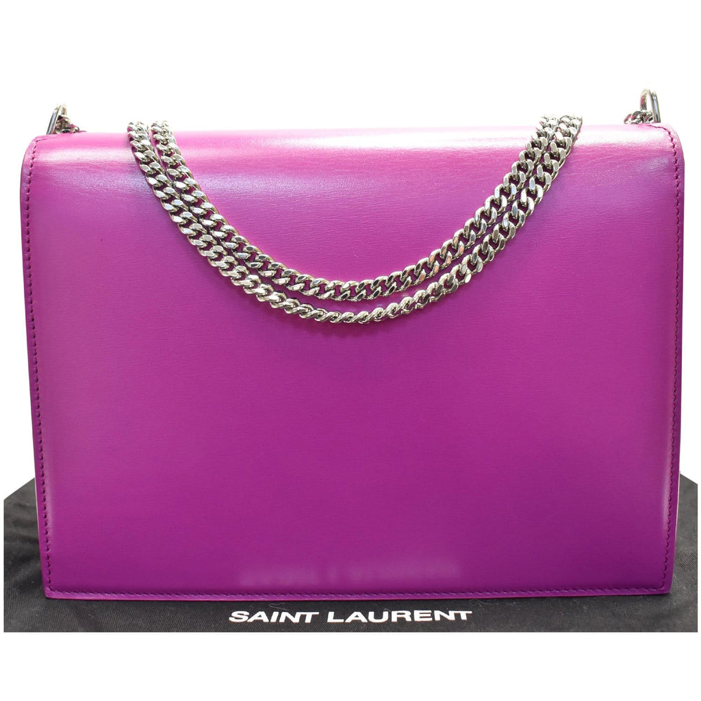 YVES SAINT LAURENT Cassandra Medium Monogram Clasp Shoulder Bag Magenta