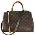 LOUIS VUITTON Montaigne GM Monogram Canvas Shoulder Bag Brown