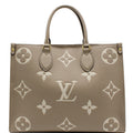 LOUIS VUITTON Onthego MM Giant Monogram Empreinte Shoulder Bag Tourterelle