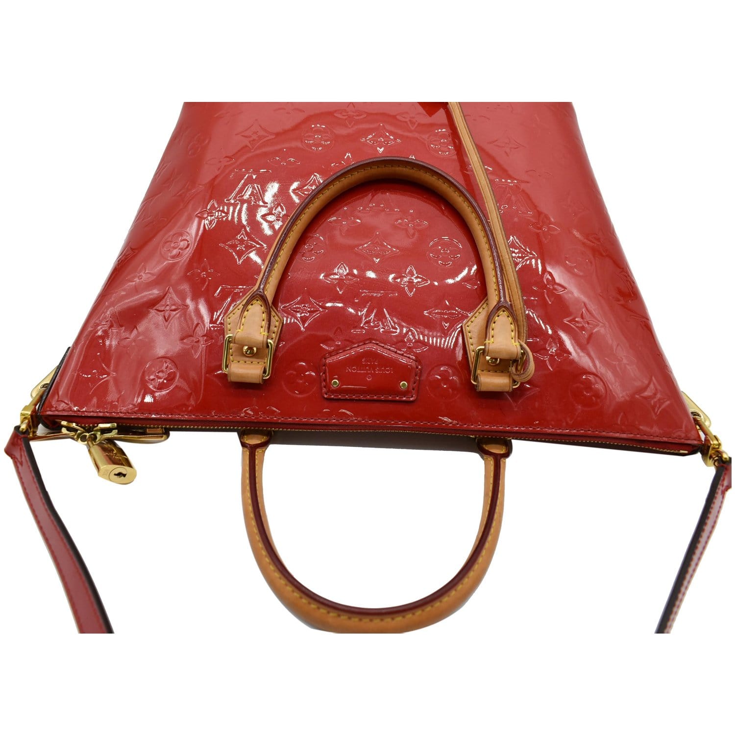 LOUIS VUITTON Montebello MM Monogram Vernis Shoulder Bag Cerise