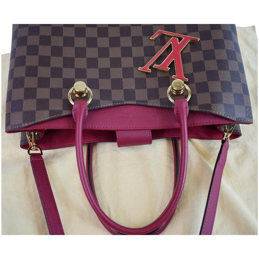 LOUIS VUITTON LV Riverside Damier Ebene Shoulder Bag Red