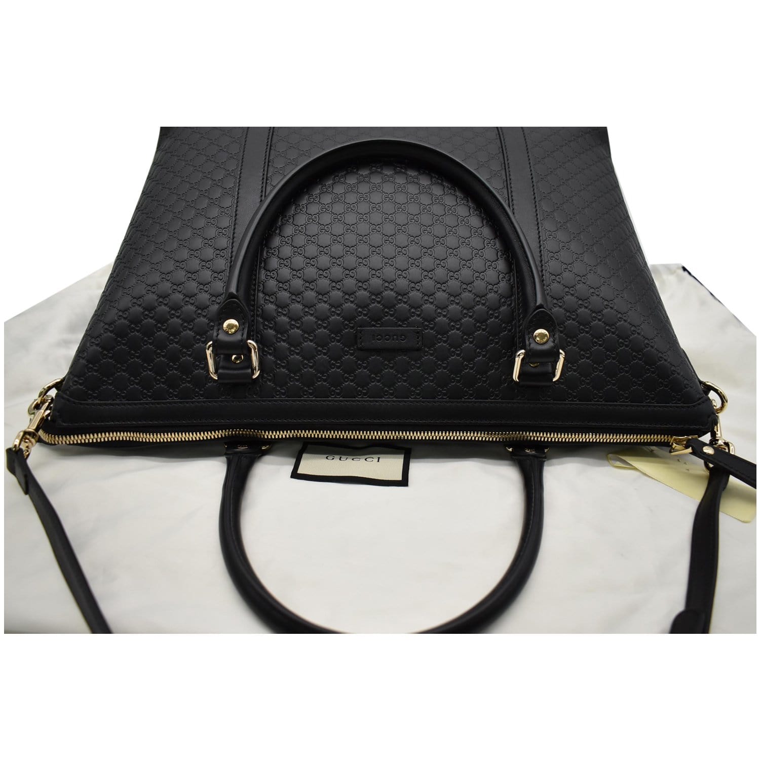 GUCCI Micro Guccissima Leather 2Way Shoulder Bag Black 449655