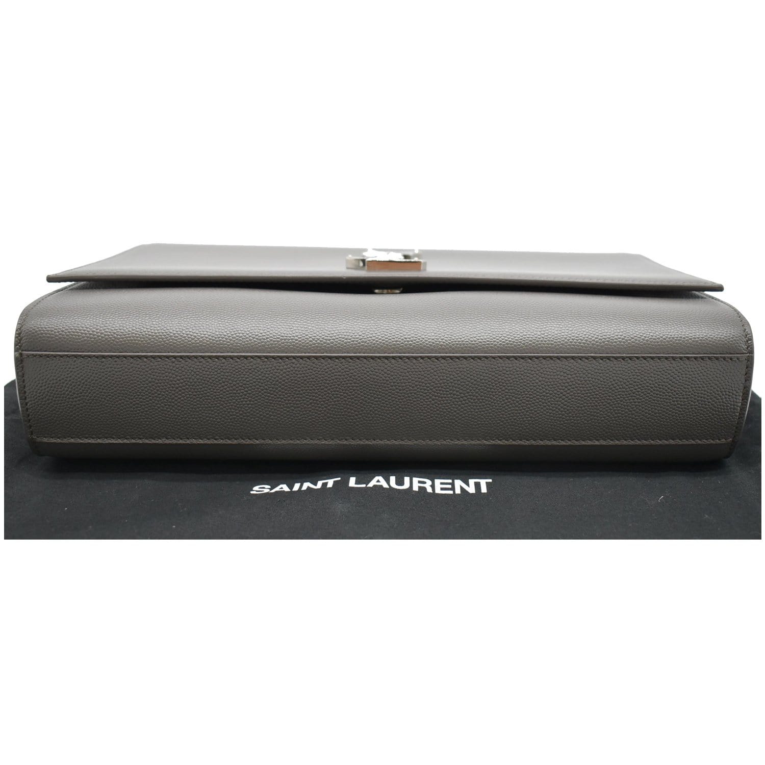 YVES SAINT LAURENT Kate Large Grain De Poudre Leather Shoulder Bag Grey