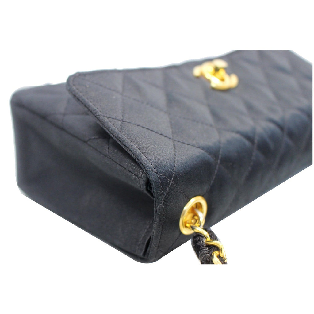 CHANEL Classic Timeless Small Satin Shoulder Bag Black