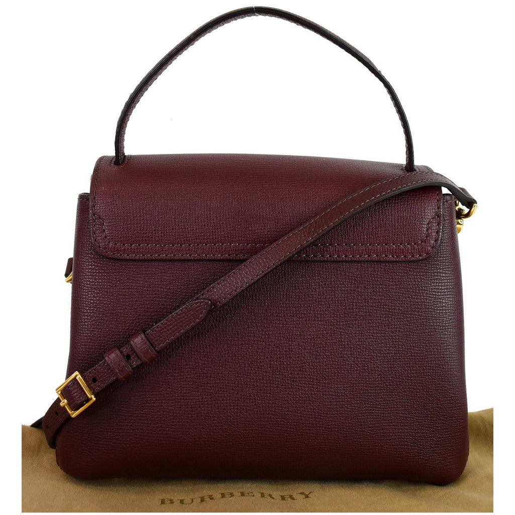 BURBERRY Camberley Small House Check Tote Shoulder Bag Dark Red
