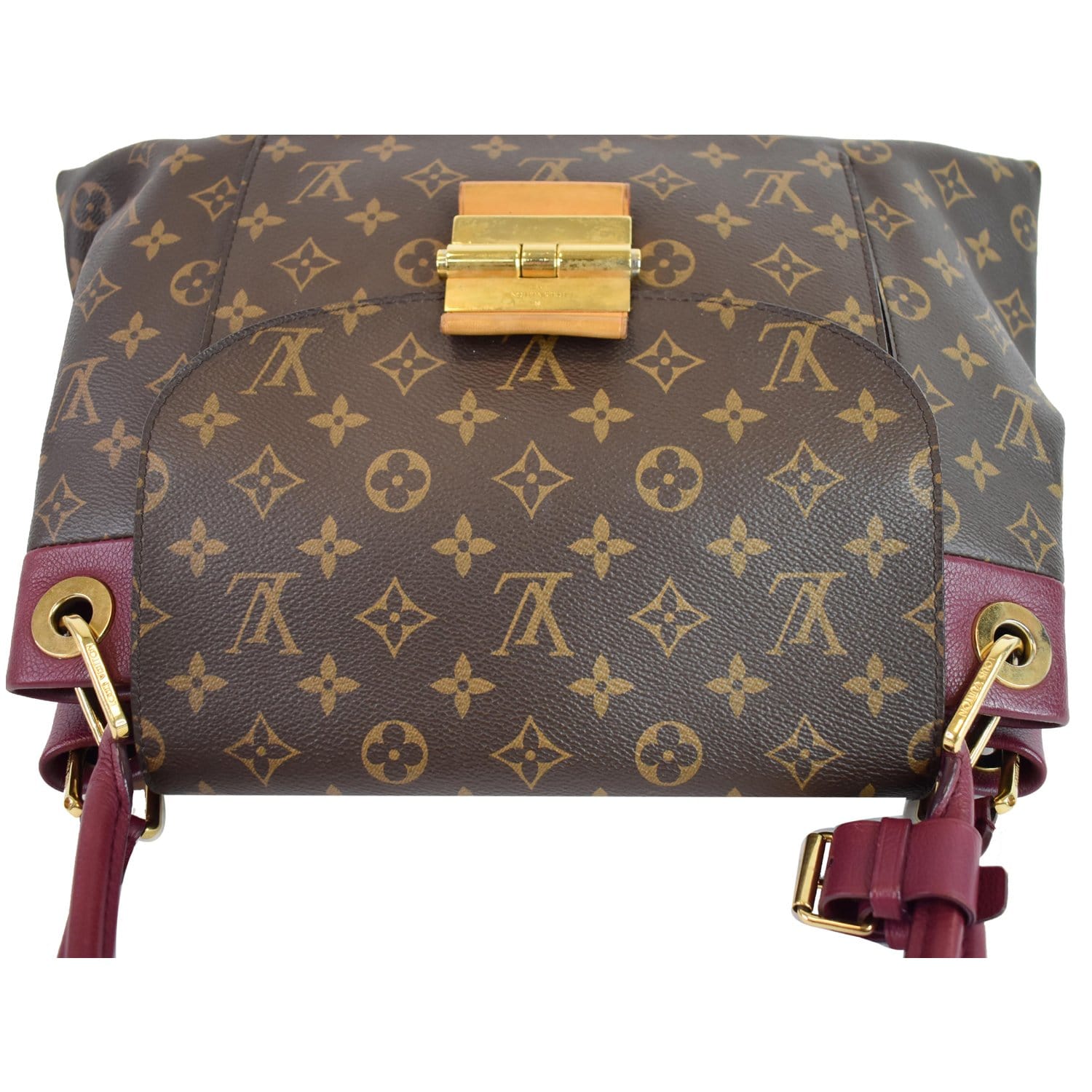 LOUIS VUITTON Olympe Monogram Canvas Satchel Shoulder Bag Aurore
